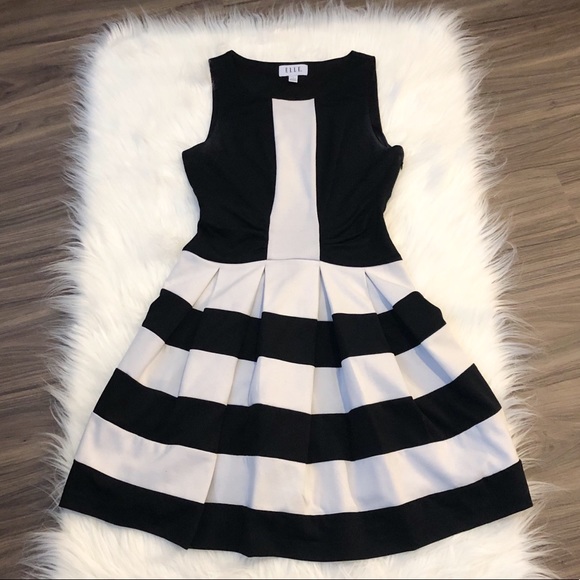 Elle Dresses & Skirts - Elle Black and White Fit and Flare A-Line Dress 4
